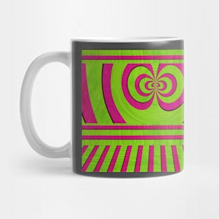 Colorful pink and green ruled pattern Mug